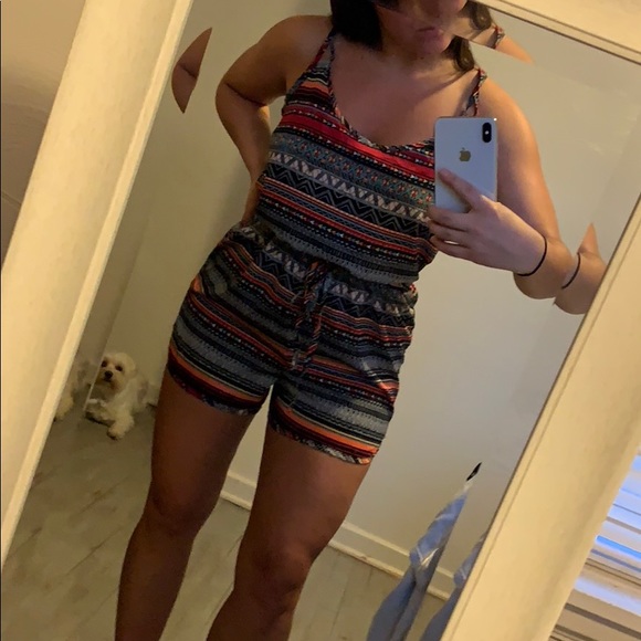 Multi colored, patterned romper. - Picture 2 of 5